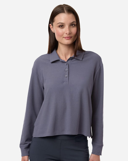 Adidas Women's Beyond Long Sleeve Loose Polo A1008 Adidas Women&#39;s Beyond Long Sleeve Loose Polo A1008