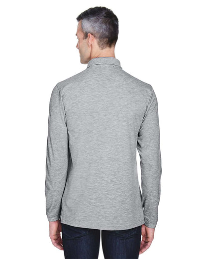 Harriton Men's Easy Blend™ Long Sleeve Polo M265L #colormdl_Grey Heather