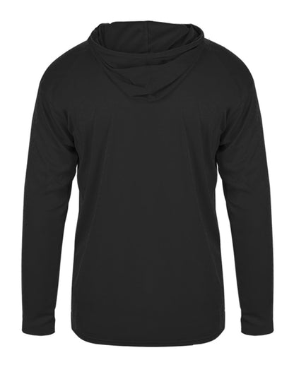 Badger Youth B-Core Long Sleeve Hooded T-Shirt 2105 #color_Black