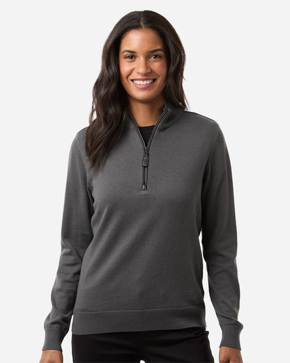 Devon & Jones Women's New Classics Quarter-Zip Sweater DG446W Devon &amp; Jones Women&#39;s New Classics Quarter-Zip Sweater DG446W
