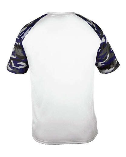 Badger Men's Camo Sport T-Shirt 4141 #color_White/ Navy Camo