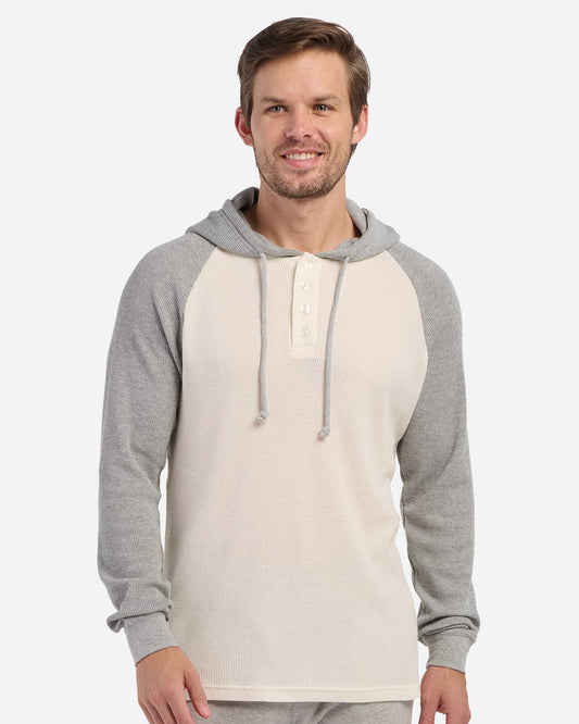 Boxercraft Unisex Waffle Knit Pullover Hooded Long Sleeve T-Shirt BM3702