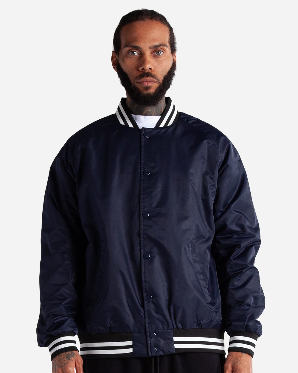 Shaka Wear Collared Varsity Bomber Jacket CVBJ