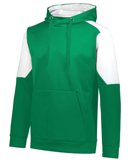 Holloway Unisex Blue Chip Hooded Sweatshirt 222540 #color_Kelly/ White