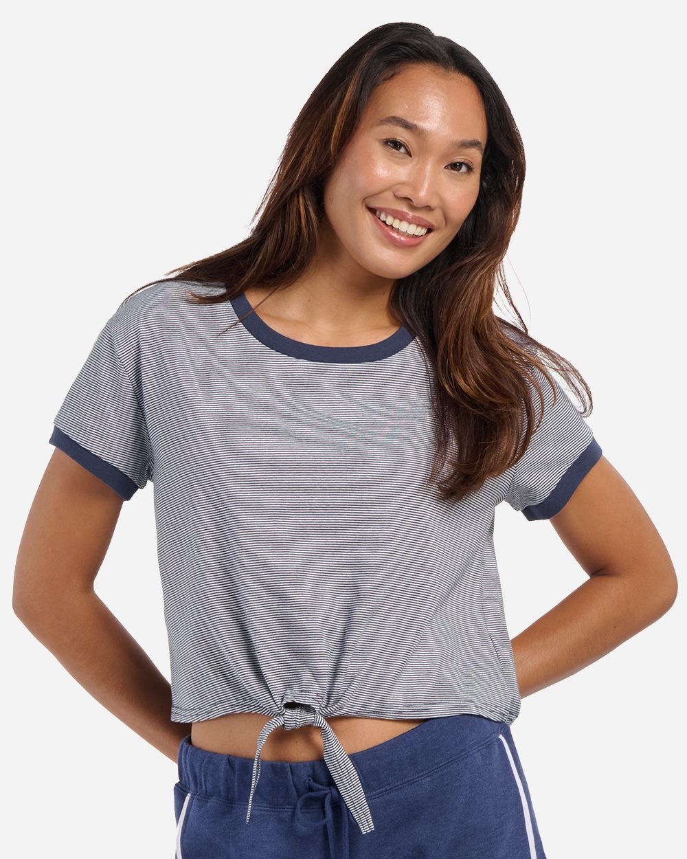 Boxercraft Women's Striped Tie Front T-Shirt BW2107
