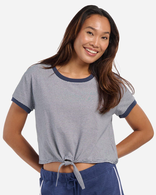 Boxercraft Women's Striped Tie Front T-Shirt BW2107