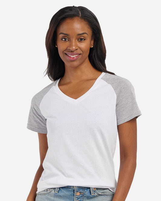 Boxercraft Women's Colorblocked V-Neck T-Shirt BW2204