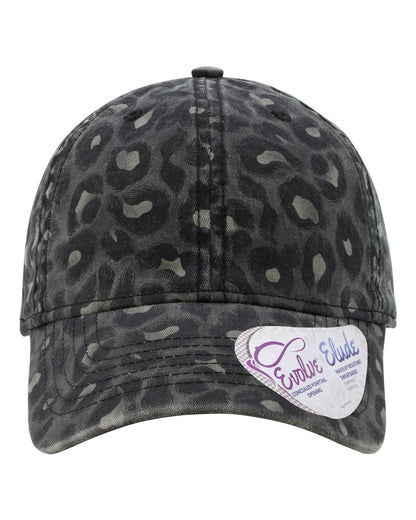 Infinity Her Women's Garment-Washed Fashion Print Cap HATTIE #color_Black Leopard