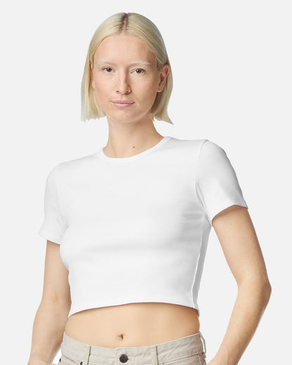 American Apparel Women's Baby Rib Cropped Tee BR210 American Apparel Women's Baby Rib Cropped Tee BR210