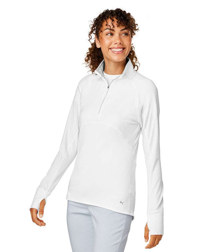 Puma Golf Women's Gamer Golf Quarter-Zip Pullover 533007 #colormdl_Bright White
