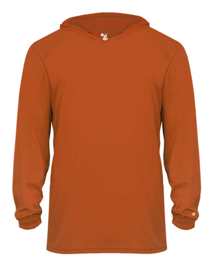 Badger Youth B-Core Long Sleeve Hooded T-Shirt 2105 #color_Burnt Orange