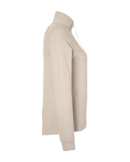 North End Women's Rhythm Waffle Cross-Neck Pullover NE200W #color_Oatmeal