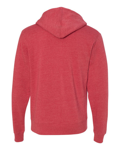 J. America Men's Triblend Fleece Hooded Sweatshirt 8871 #color_Red Triblend