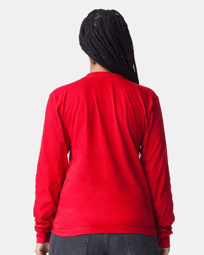 American Apparel Unisex Fine Jersey Long Sleeve Tee 2007 #colormdl_Red
