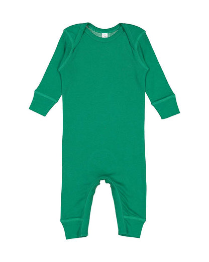 Rabbit Skins Infant Long Legged Baby Rib Bodysuit 4412 #color_Kelly
