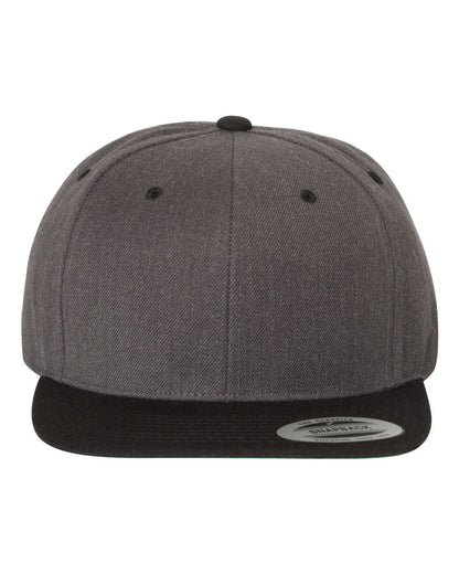 YP Classics Premium Flat Bill Snapback Cap 6089M #color_Dark Heather/ Black