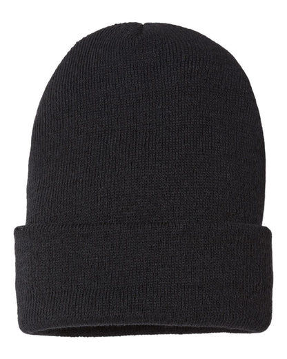 CAP AMERICA USA-Made Sustainable Cuffed Beanie SKN24 #color_Black