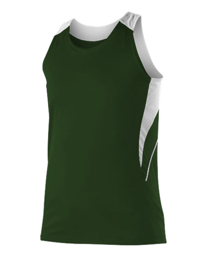 Alleson Athletic Women's Loose Fit Track Tank R1LFJW #color_Forest/ White