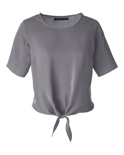 Devon & Jones Women's Perfect Fit™ Tie Front Blouse DP617W #color_Graphite