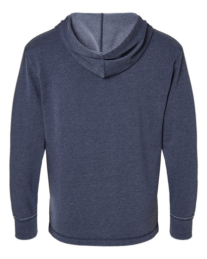 LAT Unisex Vintage Wash Fleece Hoodie Sweatshirt 6936 #color_Washed Navy