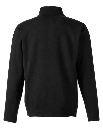 Harriton Unisex Pilbloc™ Quarter-Zip Pullover Sweater M421 #color_Black