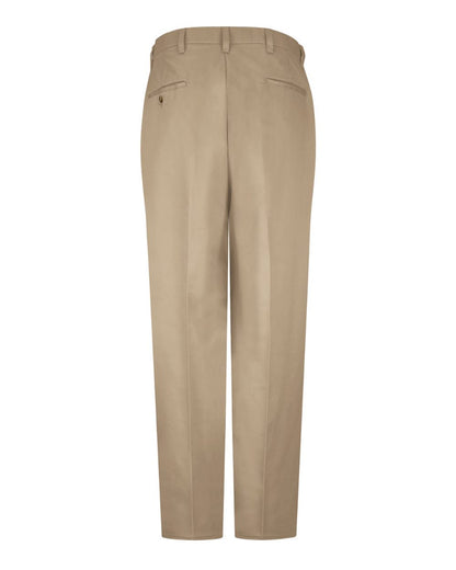 Red Kap Men's Plain Front Casual Cotton Pants PC44 #color_Khaki - 30I