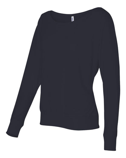 BELLA + CANVAS Women’s Flowy Off Shoulder Long Sleeve Tee 8850 #color_Midnight