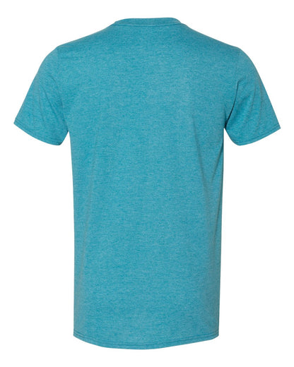 Gildan Unisex Softstyle® T-Shirt 64000 #color_Heather Galapagos Blue