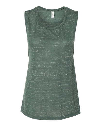 BELLA + CANVAS Women's Flowy Scoop Muscle Tank 8803 #color_Forest Marble