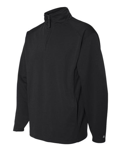 Badger Performance Fleece Quarter-Zip Pullover 1480 #color_Black