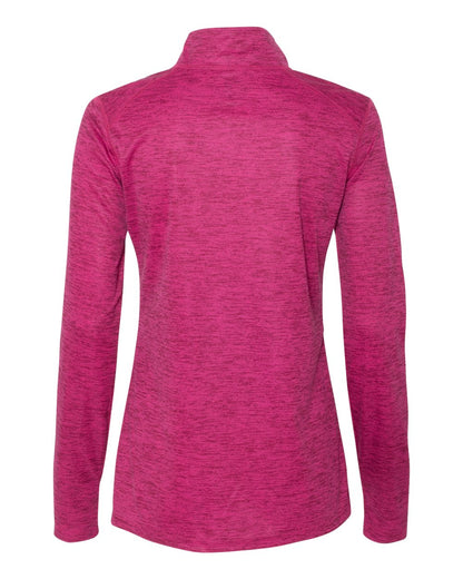 Badger Women’s Tonal Blend Quarter-Zip Pullover 4173 #color_Hot Pink Tonal Blend