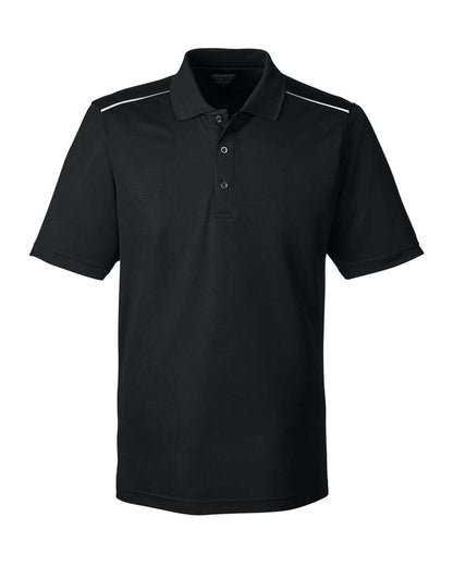CORE365 Men's Radiant Performance Piqué Polo with Reflective Piping 88181R #color_Black