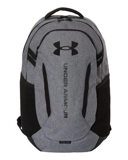 Under Armour Hustle Backpack 6.0 1384672 #color_Castlerock Heather/ Black