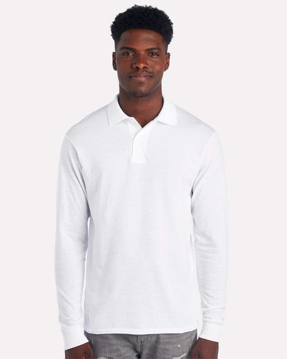 JERZEES Men's Dri-Power® Long Sleeve Polo 437LR #colormdl_White