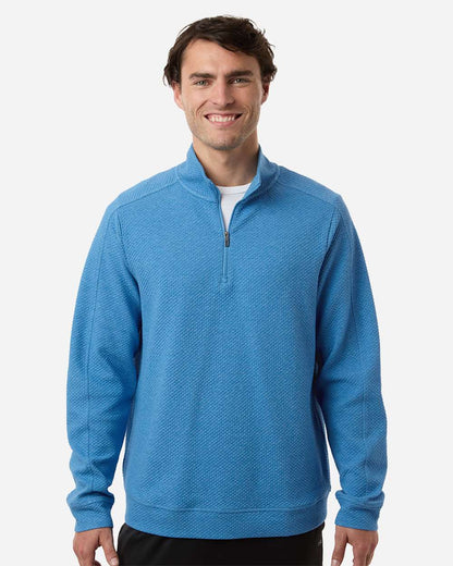 North End Men's Spirit Textured Quarter-Zip Pullover NE725 #colormdl_Light Nautical Blue Heather