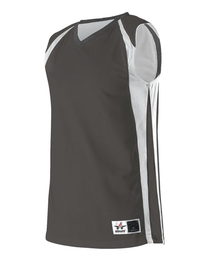 Alleson Athletic Women's Reversible Basketball Jersey 54MMRW #color_Charcoal/ White