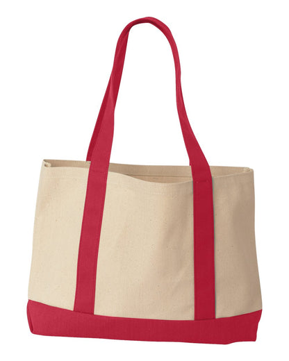 Liberty Bags Leeward Boater Tote 8869 #color_Natural/ Red