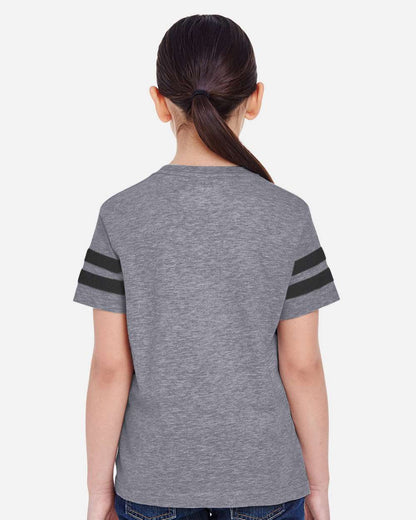 LAT Youth Football Fine Jersey Tee 6137 #colormdl_Granite Heather/ Vintage Smoke