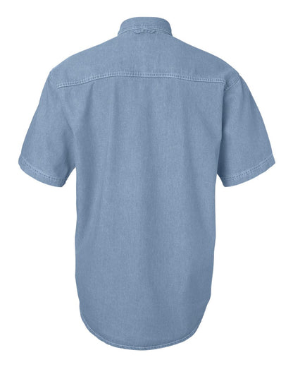 Sierra Pacific Men's Tall Denim Short Sleeve Shirt 6211 #color_Light Denim