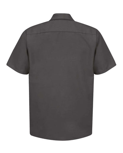 Red Kap Men's Tall Industrial Short Sleeve Work Shirt SP24T #color_Charcoal