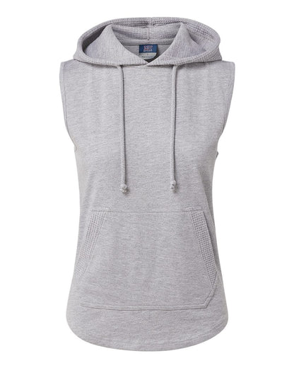 MV Sport Women's Kinsley Sleeveless Hooded Sweatshirt W24131 #color_Heather Grey