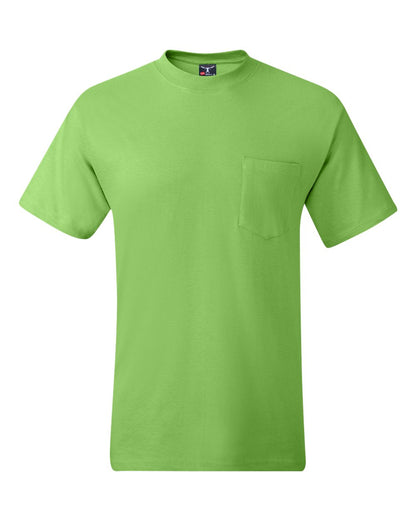 Hanes Beefy-T® Pocket T-Shirt 5190 #color_Lime