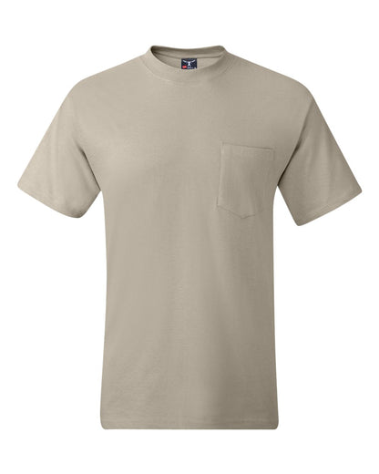 Hanes Beefy-T® Pocket T-Shirt 5190 #color_Sand