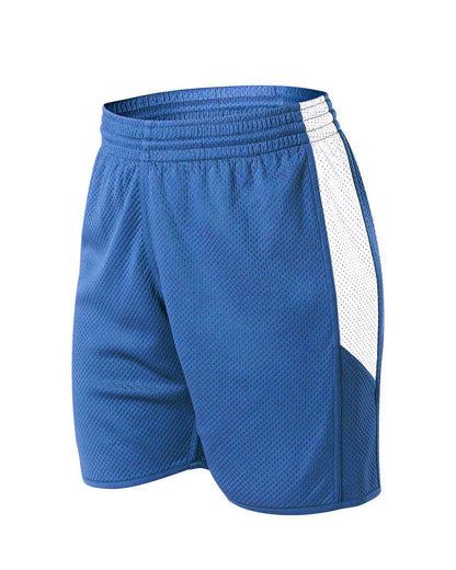 Alleson Athletic Women's Single Ply Reversible Shorts 589PSPW #color_Columbia Blue/ White