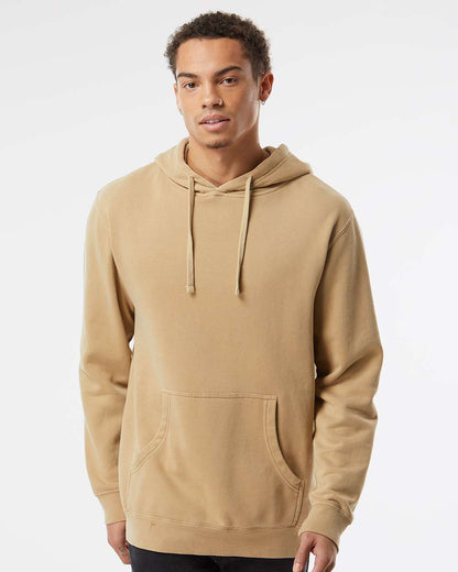 Independent Trading Co. Unisex Midweight Pigment-Dyed Hooded Sweatshirt PRM4500 #colormdl_Pigment Sandstone