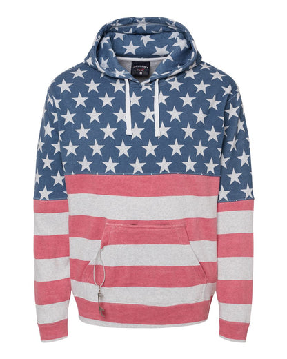 J. America Men's Tailgate Hooded Sweatshirt 8815 #color_Stars &amp; Stripes