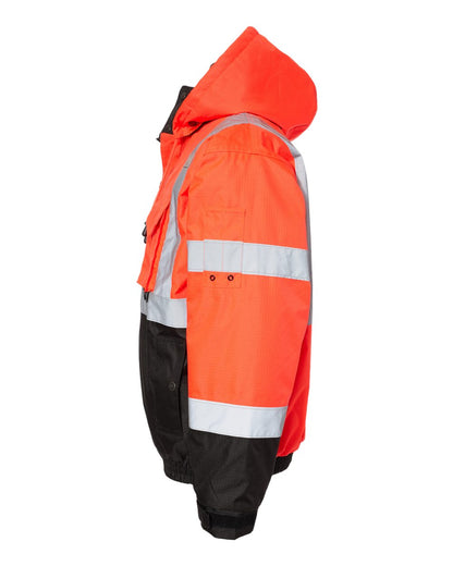 Kishigo Unisex Ripstop Bomber Jacket JS130-132 #color_Fluorescent Red