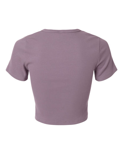 American Apparel Women's Baby Rib Cropped Tee BR210 #color_Smokey Violet