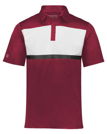 Holloway Men's Dry-Excel™ Prism Bold Polo 222576 #color_Cardinal/ White