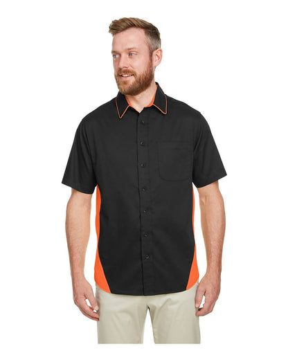 Harriton Men's Tall Flash IL Colorblock Shirt M586T #colormdl_Black/ Team Orange